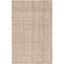 Ivory and Light Brown Hand-Knotted Jute Area Rug 5' x 8'