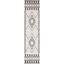 Boho-Chic Black and Ivory Geometric Runner Rug, 2'2" x 9', Hand-knotted Synthetic