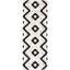 Hand-Knotted Black and Ivory Geometric Cowhide Runner Rug