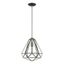 Knox 12" Textured Black and Polished Chrome 1-Light Pendant