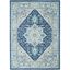 Ivory/Navy 4' x 6' Synthetic Easy Care Rectangular Rug