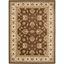 Reversible Rectangular Brown/Ivory Synthetic Area Rug