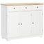 White Rubberwood Top Modern Sideboard with Adjustable Shelves