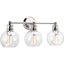 Hansford Polished Nickel 3-Light Bath Vanity Fixture with Clear Glass Shades