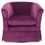 Fuchsia Velvet Barrel Swivel Accent Chair with Wood Base