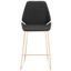 Saddle Style Black Leather Counter Stool with Gold Metal Frame