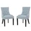 Light Sky Upholstered Tufted Side Chairs with Wood Legs, Set of 2