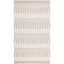 Ivory and Taupe 4' x 6' Handmade Wool Area Rug