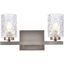 Cassie Satin Nickel 2-Light Wall Sconce with Clear Glass Shade