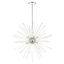 Polished Chrome 12-Light Foyer Pendant Chandelier with Clear Crystal Rods