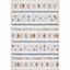 Ivory and Multicolor Geometric Wool and Synthetic 4' x 6' Area Rug