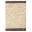 Beige and Dark Brown Wool Handmade 5' x 7' Area Rug