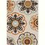 Cream and Terracotta Floral Indoor/Outdoor Washable Rug, 6'7" x 9'6"