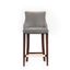 Shubert Dark Taupe Leatherette Upholstered Barstool with Beech Wood Legs