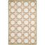 Ivory Light Green Geometric Round Hand-Knotted Rug