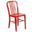 Stamford Red Steel Armless Indoor/Outdoor Dining Chair