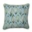 Tropical Leaf Aqua and Green Cotton Throw Pillow