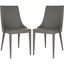 Summerset Gray PU Leather Upholstered Side Chairs with Metal Frame, Set of 2