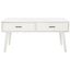 Mozart Mid-Century Rectangular Coffee Table with Storage - Distressed White