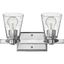 Elegant Chrome 2-Light Wall Sconce with Clear Seedy Glass