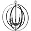 Equinox Matte Black 5-Light Chandelier Pendant with Glass Accents