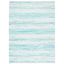 Ivory & Green Hand-Woven Cotton Stripe Area Rug 8' x 10'