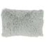 Fog Gray Rectangular Faux Fur Throw Pillow with Down Filling