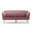 Blush Pink Velvet Shell Design 3-Seater Sofa with Gold Legs