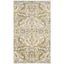 Ivory and Gold High Pile Floral Area Rug