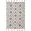 Kenya Tribal Ivory & Black Hand-Knotted Wool Area Rug, 5' x 8'