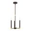 Karlstad Bronze and Satin Brass 3-Light Chandelier