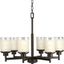 Alexa Antique Bronze 6-Light Chandelier with Frosted Glass Shades