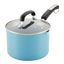 Turquoise Aluminum Nonstick Saucier with Pour Spout and Lid, 3 Quart