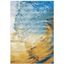 Blue and Gold Tropical Wave Indoor/Outdoor Rug 3'3" x 5'3"