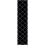 Black and White Geometric Shag Runner Rug, 2' x 9'