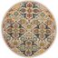 Allur 5'3" Round Ivory Multicolor Bohemian Floral Area Rug