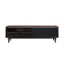 Duane Dark Brown and Black Ribbed TV Stand with Iron Legs