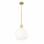 Olde Brass Mid-Century Modern Globe Pendant Light with White Glass