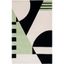 Art Deco Inspired Black and Green Hand-Tufted Wool Rug