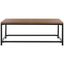 Transitional Alec 48" Rectangular Wood and Metal Coffee Table in Black/Brown