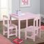 Pink Wooden Kids Table and Chair Set, 3-Piece