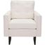 Contemporary White Birchwood Button-Tufted Arm Chair