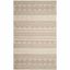 Ivory Geometric Handmade Wool Tufted Area Rug, 5' x 8'