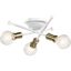 White and Brass 3-Light Modern Flush Mount Ceiling Fixture