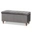 Kaylee Gray Velvet Tufted Storage Ottoman Bench