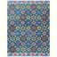 Hand-Knotted Blue and Multi Floral Wool Area Rug, 8' x 10'