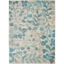 Ivory and Turquoise Floral 6' x 9' Tufted Area Rug