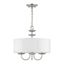 Brushed Nickel Mini Drum Pendant Light with Fabric Shade