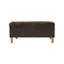 Chocolate Brown Velvet Tufted Storage Bench with Honey Oak Legs