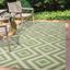 Mediterranean Geometric Green/Cream 4' x 6' Reversible Indoor/Outdoor Rug